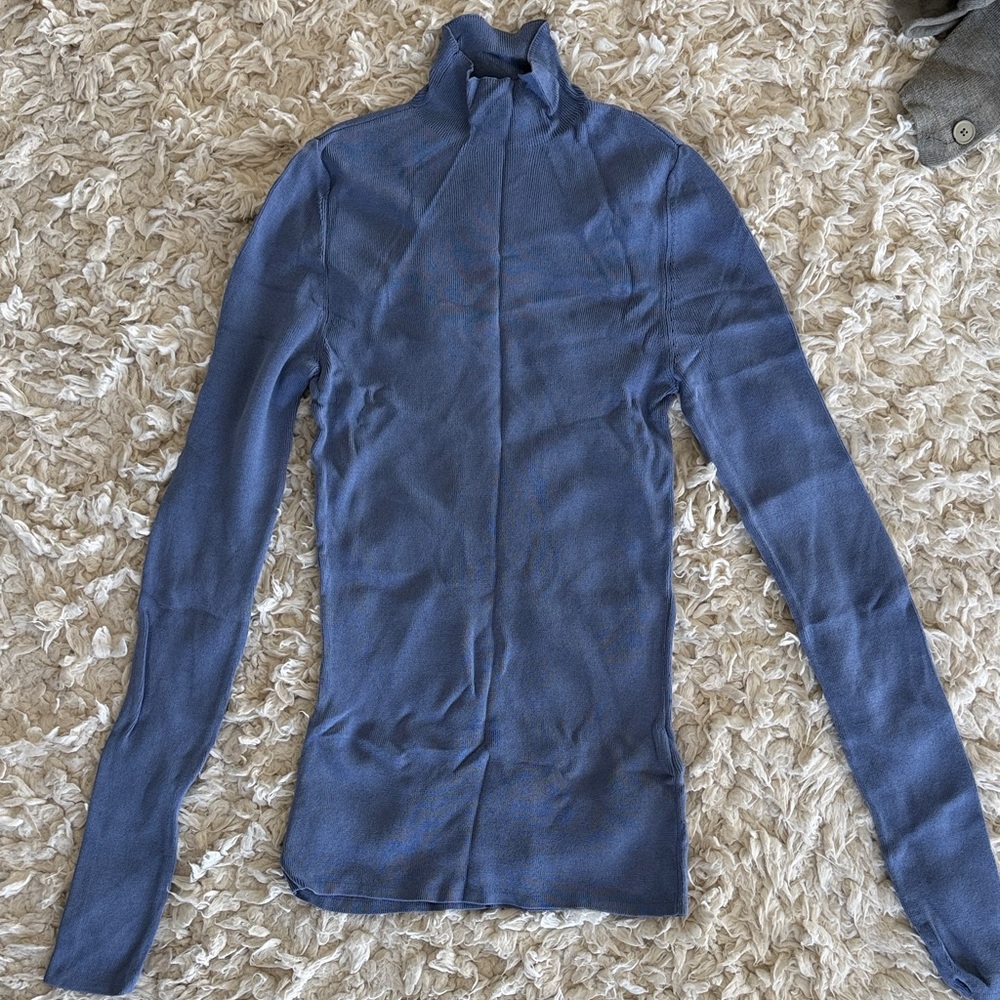 & Other Stories Light Blue Turtleneck Sweater